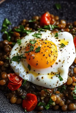 Mediterranean Braised Lentils with Poached Egg