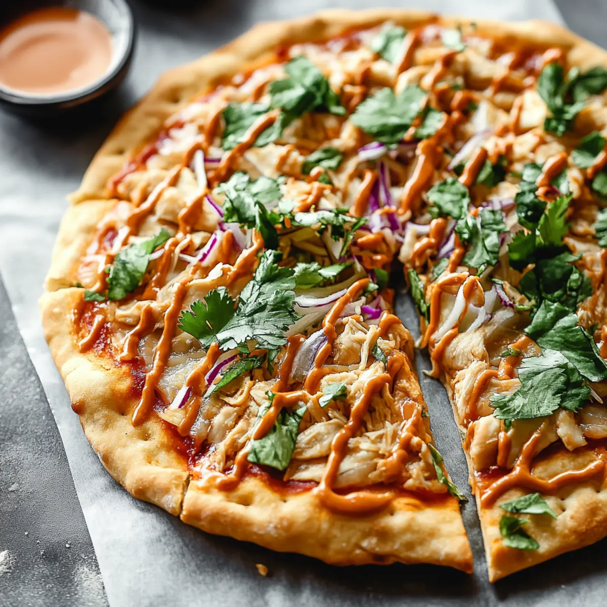 Thai Chicken Pizza with Peanut Sauce