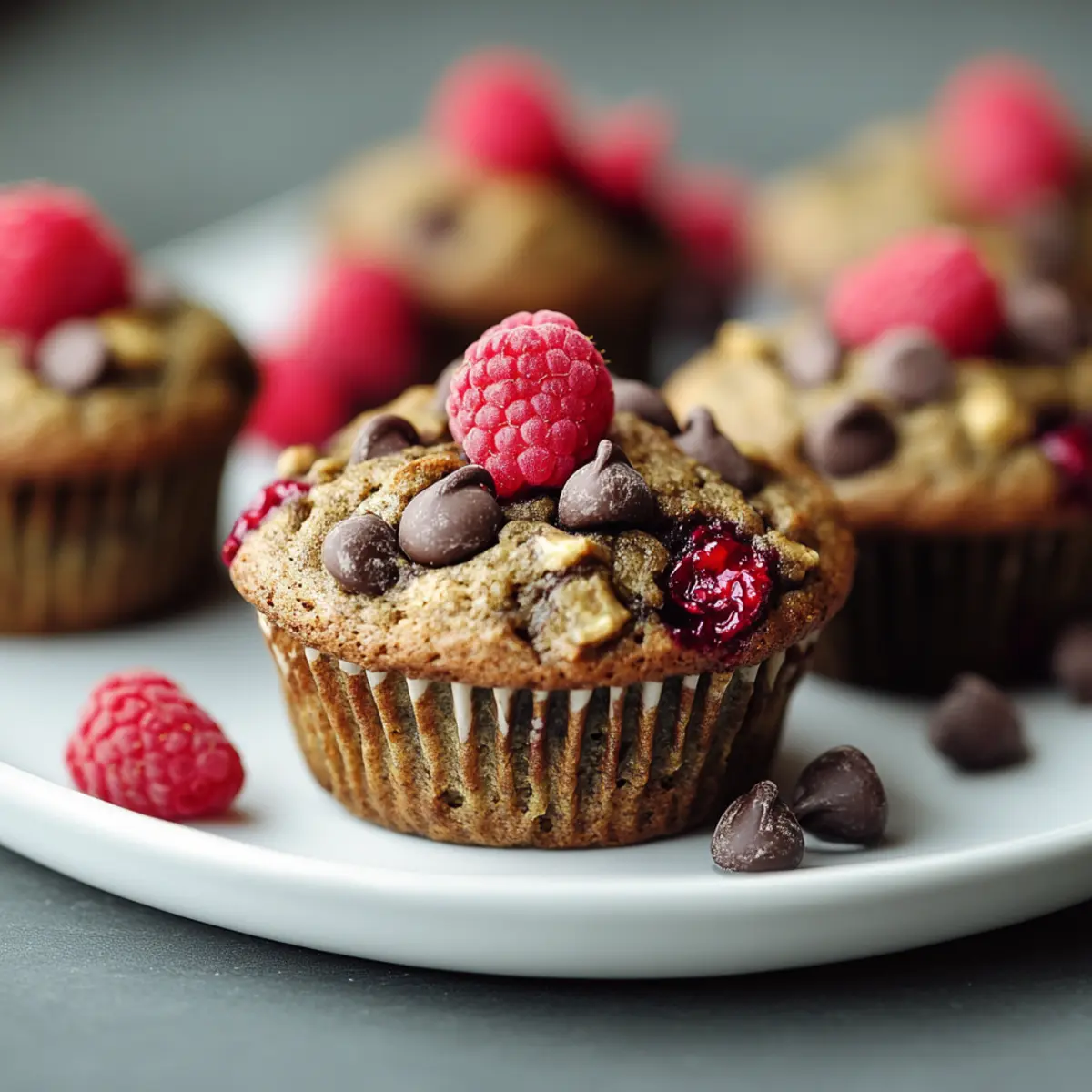 Chocolate Chip Raspberry Zucchini Muffins