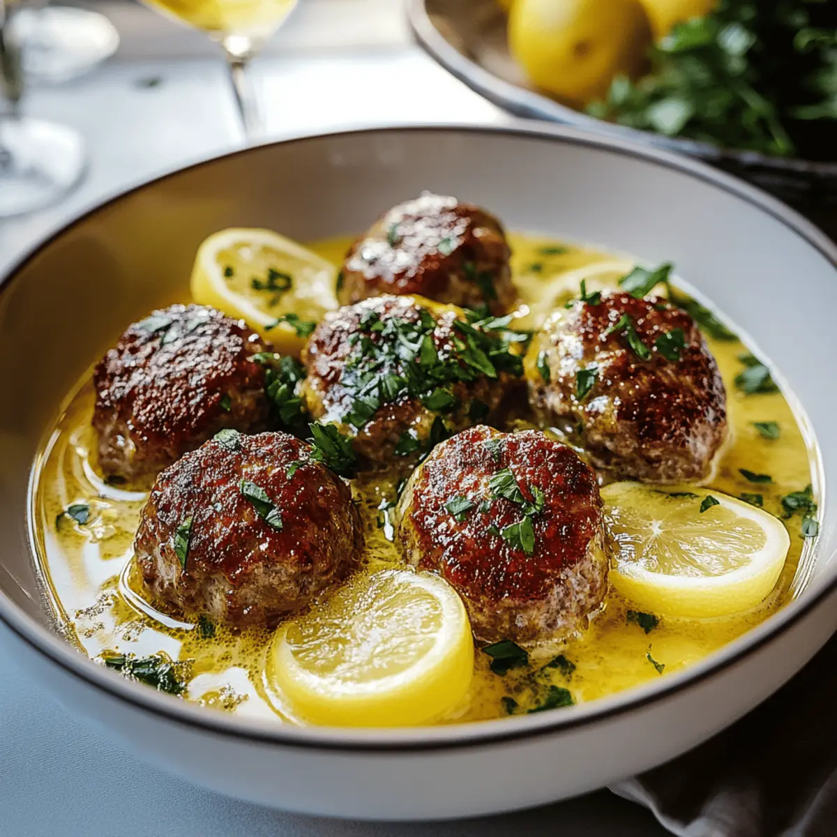 Greek Meatballs in Lemon Sauce