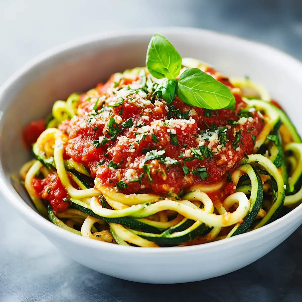 Zucchini Noodles with Tomato Sauce