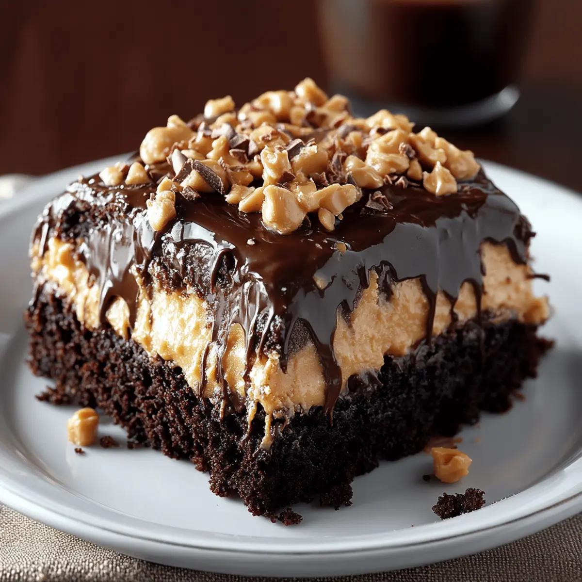 Chocolate Peanut Butter Ooey Gooey Cake