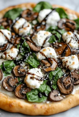Balsamic Mushroom Goat Cheese Pizza with Spinach