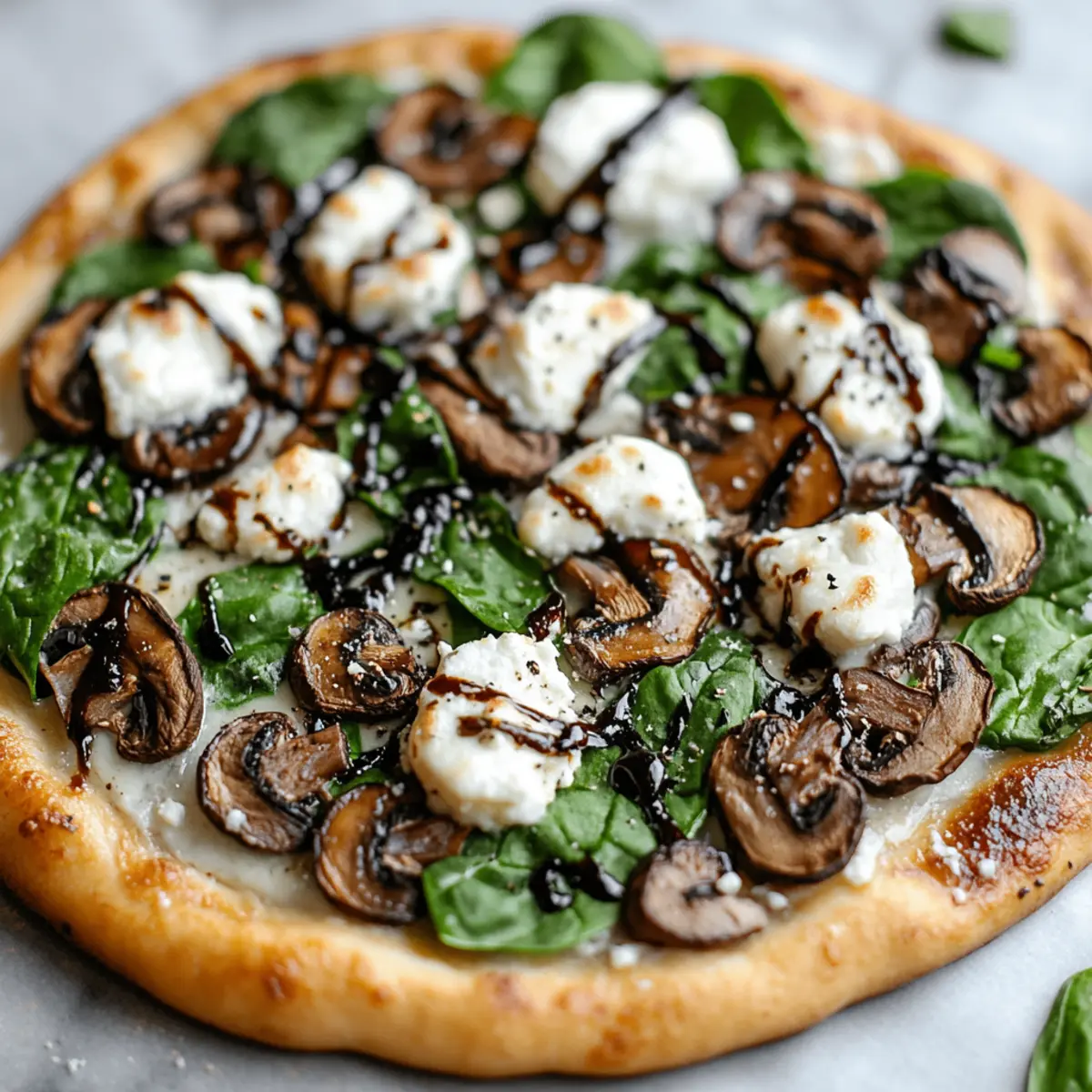 Balsamic Mushroom Goat Cheese Pizza with Spinach