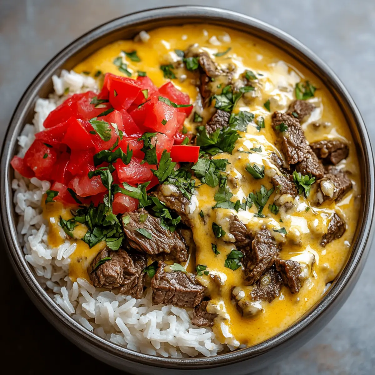 Steak Queso Rice