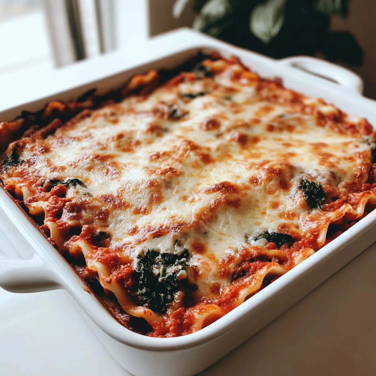 Roasted Red Pepper and Spinach Lasagna