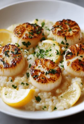 Lemon Butter Scallops Over Parmesan Risotto