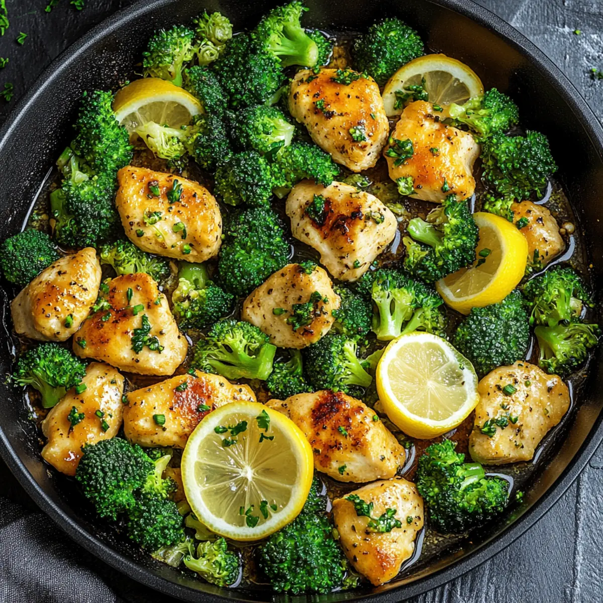 Lemon Garlic Chicken & Broccoli Skillet