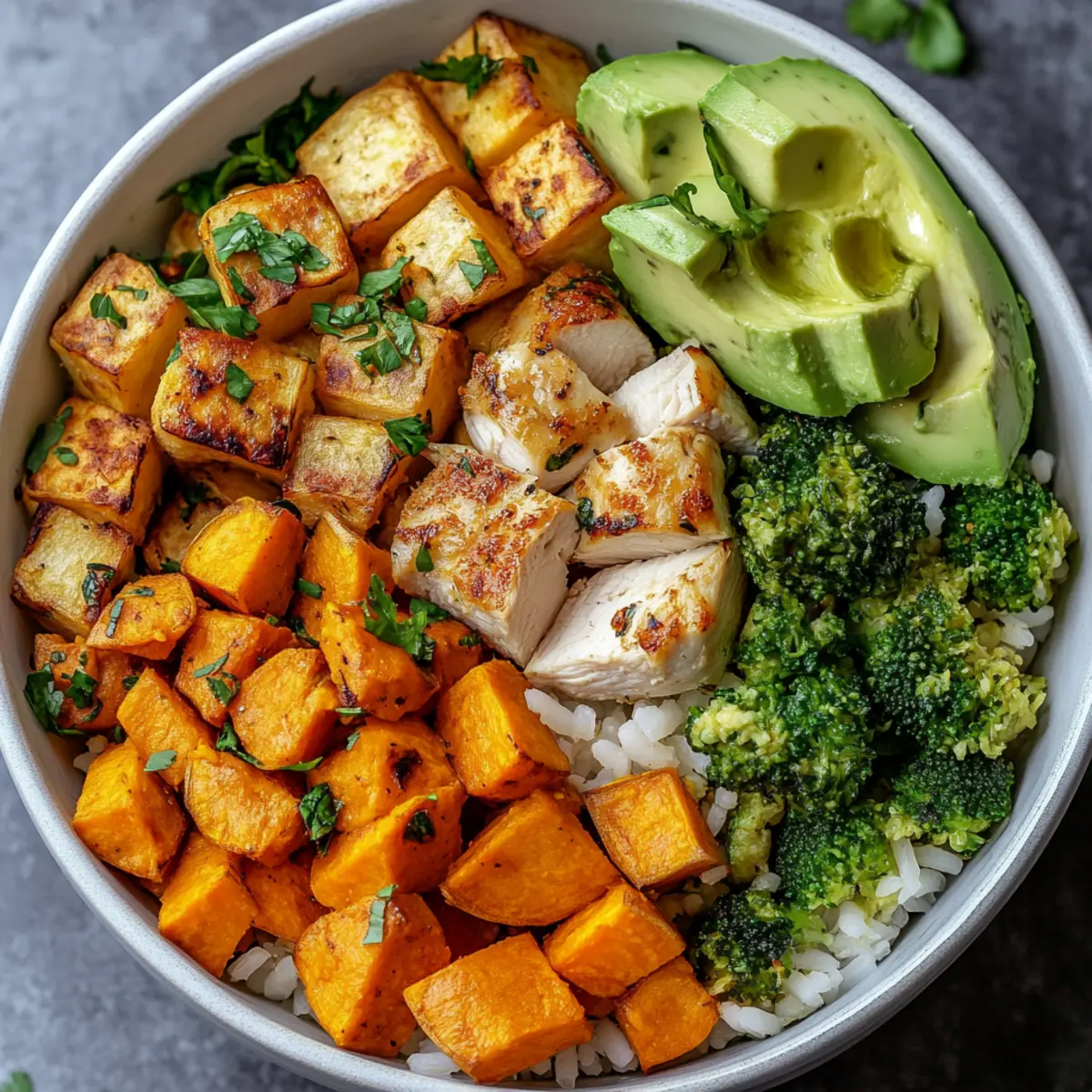 Healthy Chicken & Sweet Potato Rice Bowl