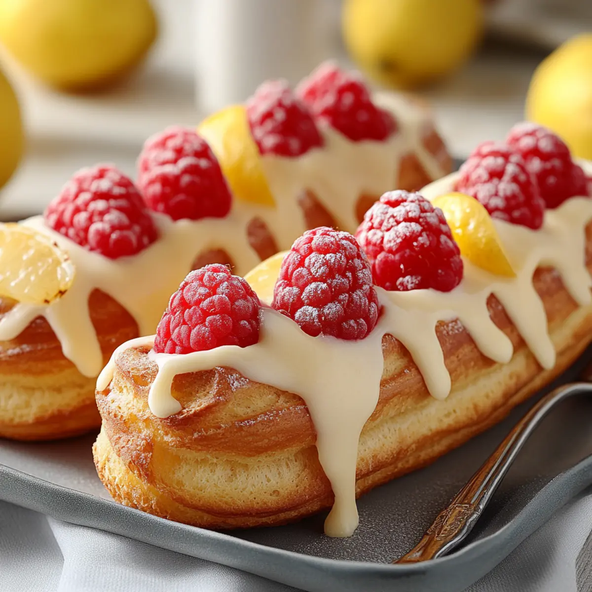 Lemon Raspberry Eclairs