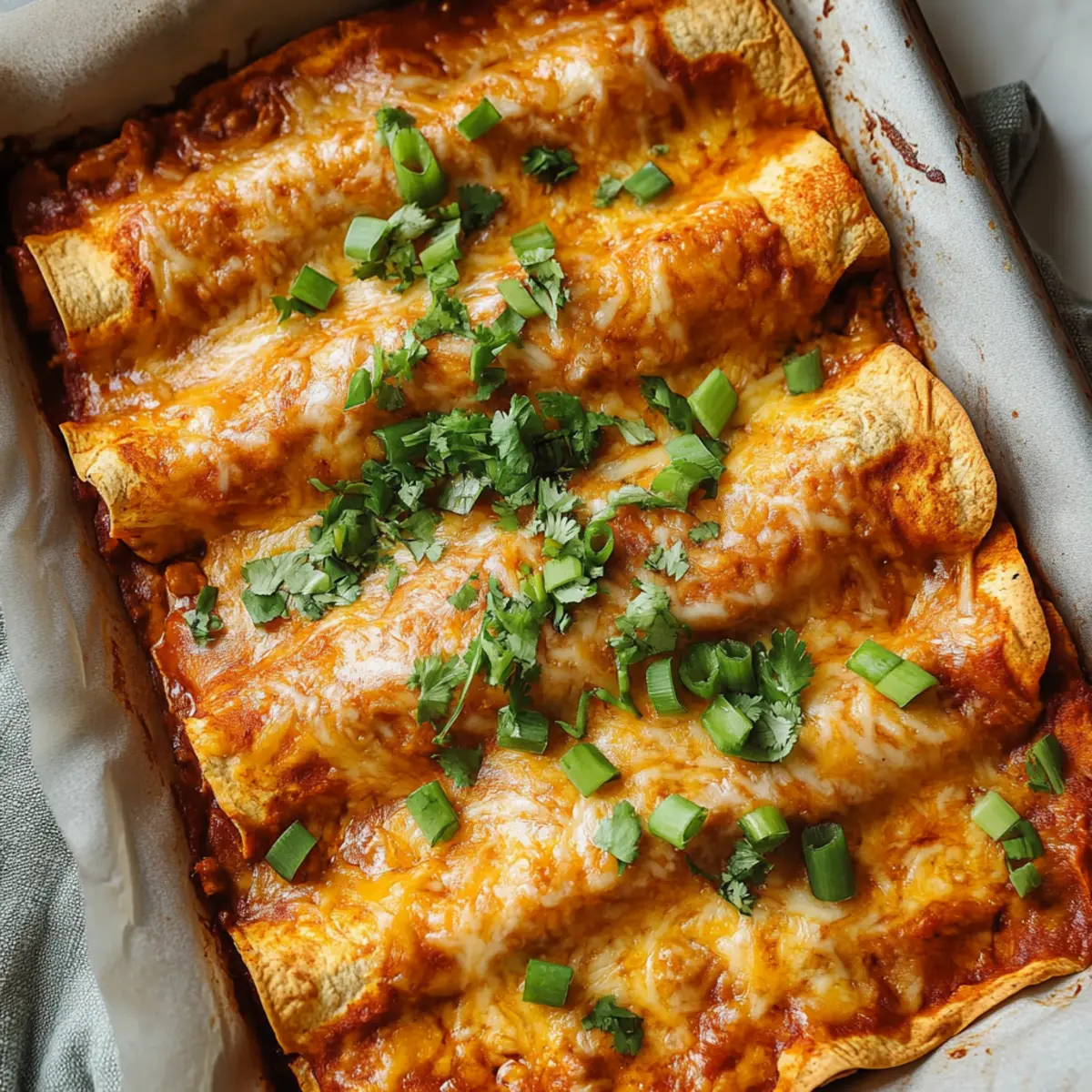 No-Roll Sheet Pan Chicken Enchiladas
