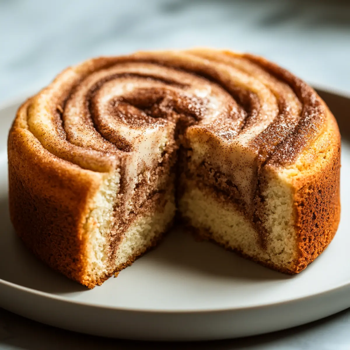 Baked Cinnamon Swirl Protein Cake