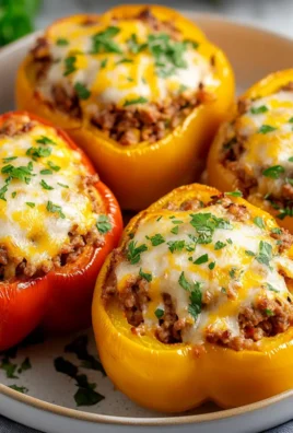Stuffed Bell Peppers with Beef (No Rice)