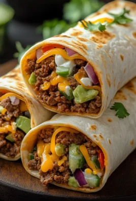 Loaded Beef and Cheese Taco Wraps