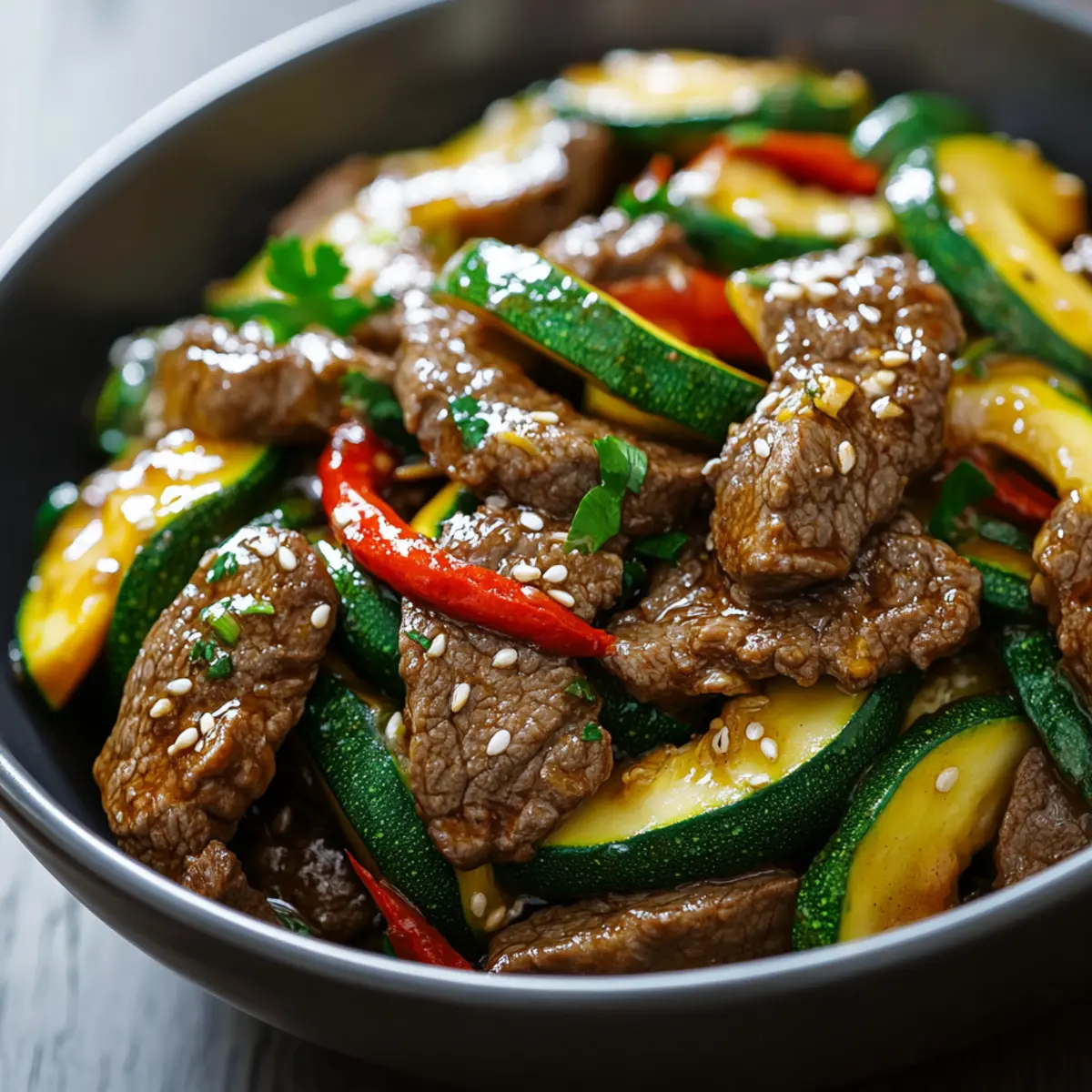 Beef & Zucchini Stir-Fry