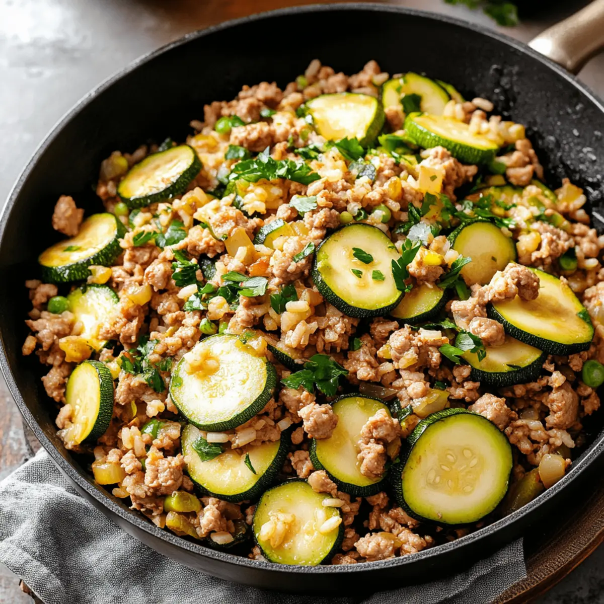 Ground Turkey Skillet with Zucchini & Rice