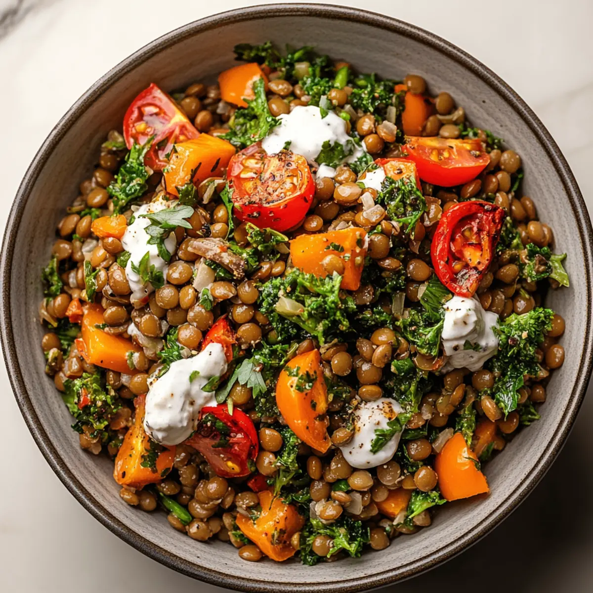 Warm Lentil Winter Salad