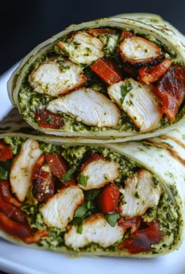 Fresh Pesto Chicken Wraps with Bacon