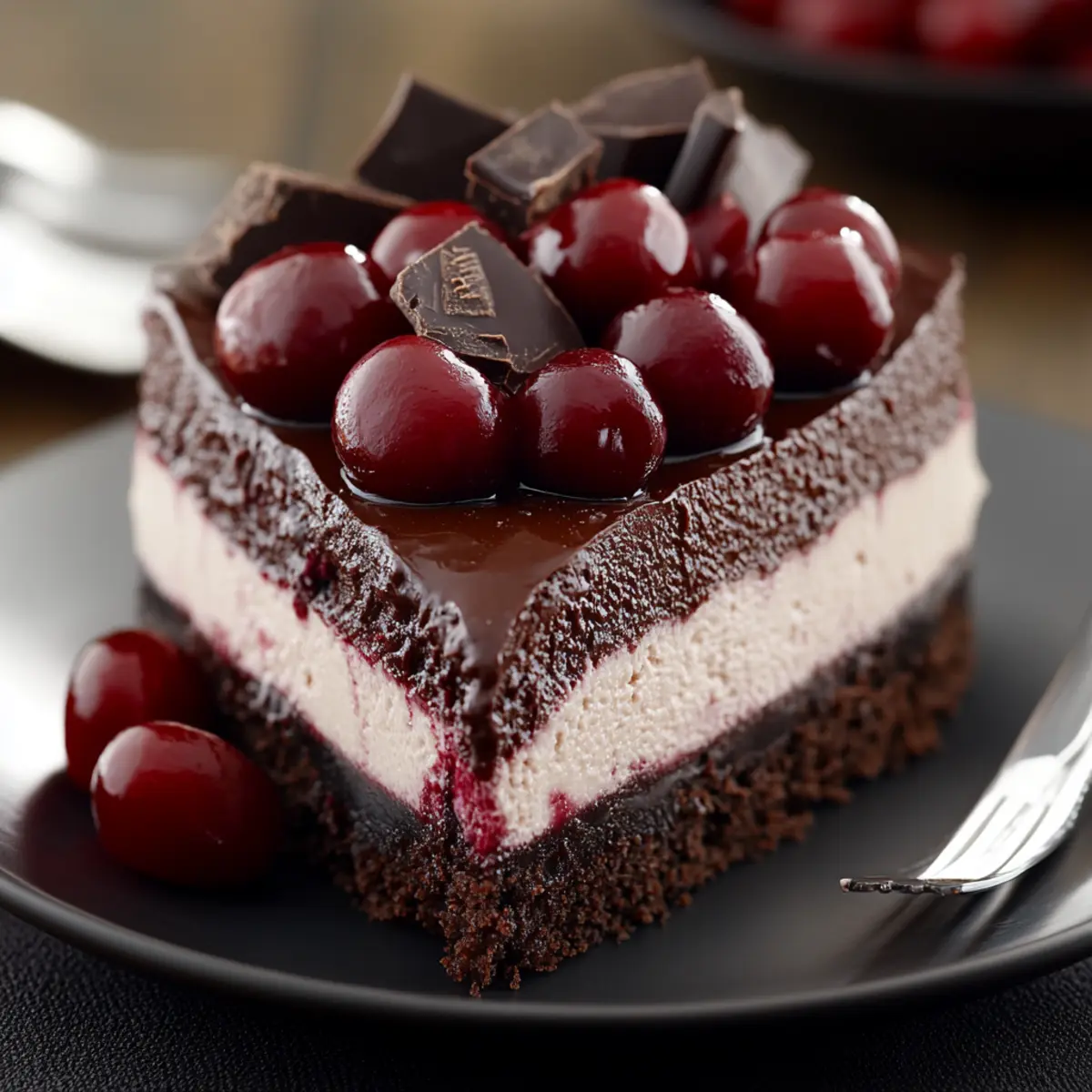 Dark Chocolate Cherry Cheesecake