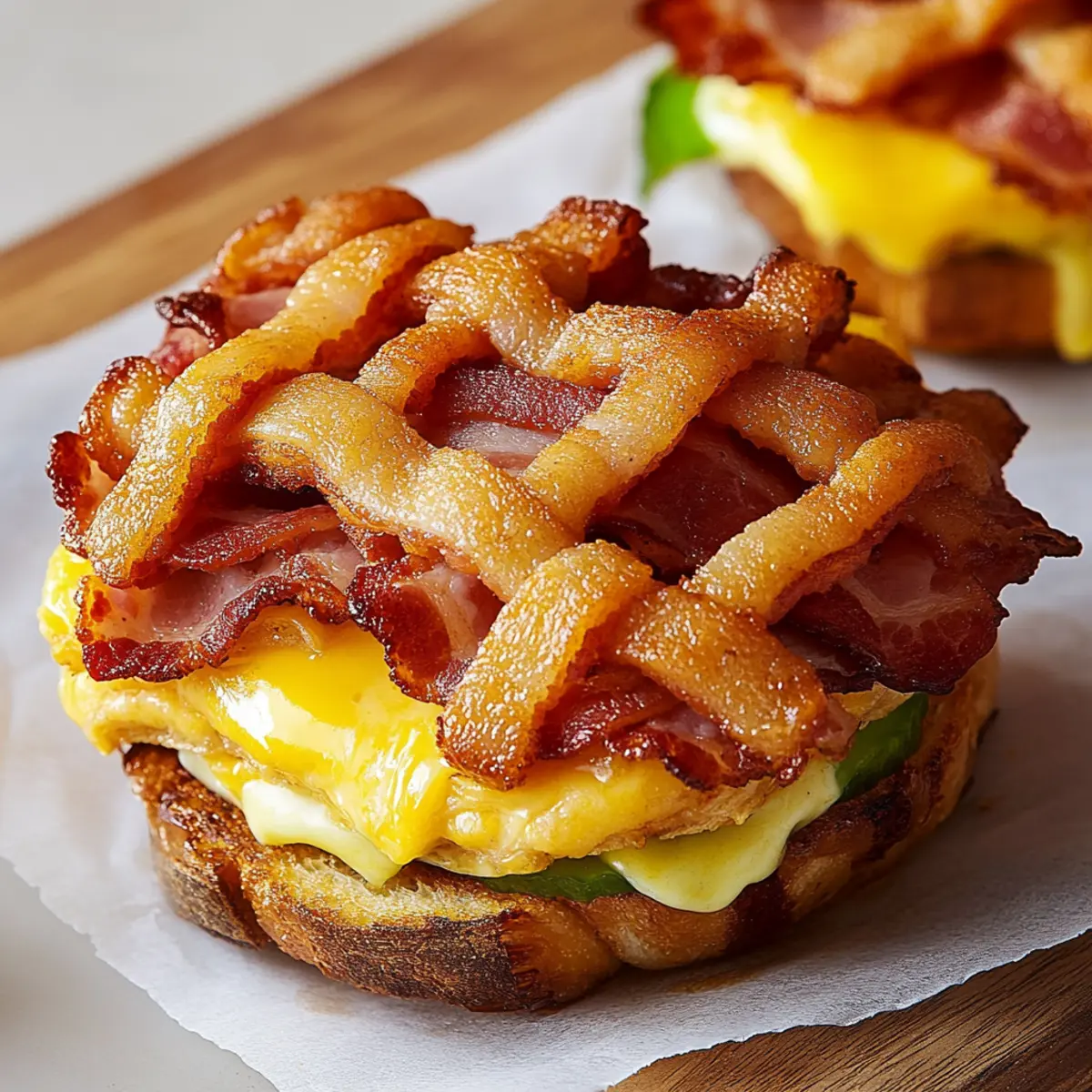 Bacon Weave Breakfast Sandwich