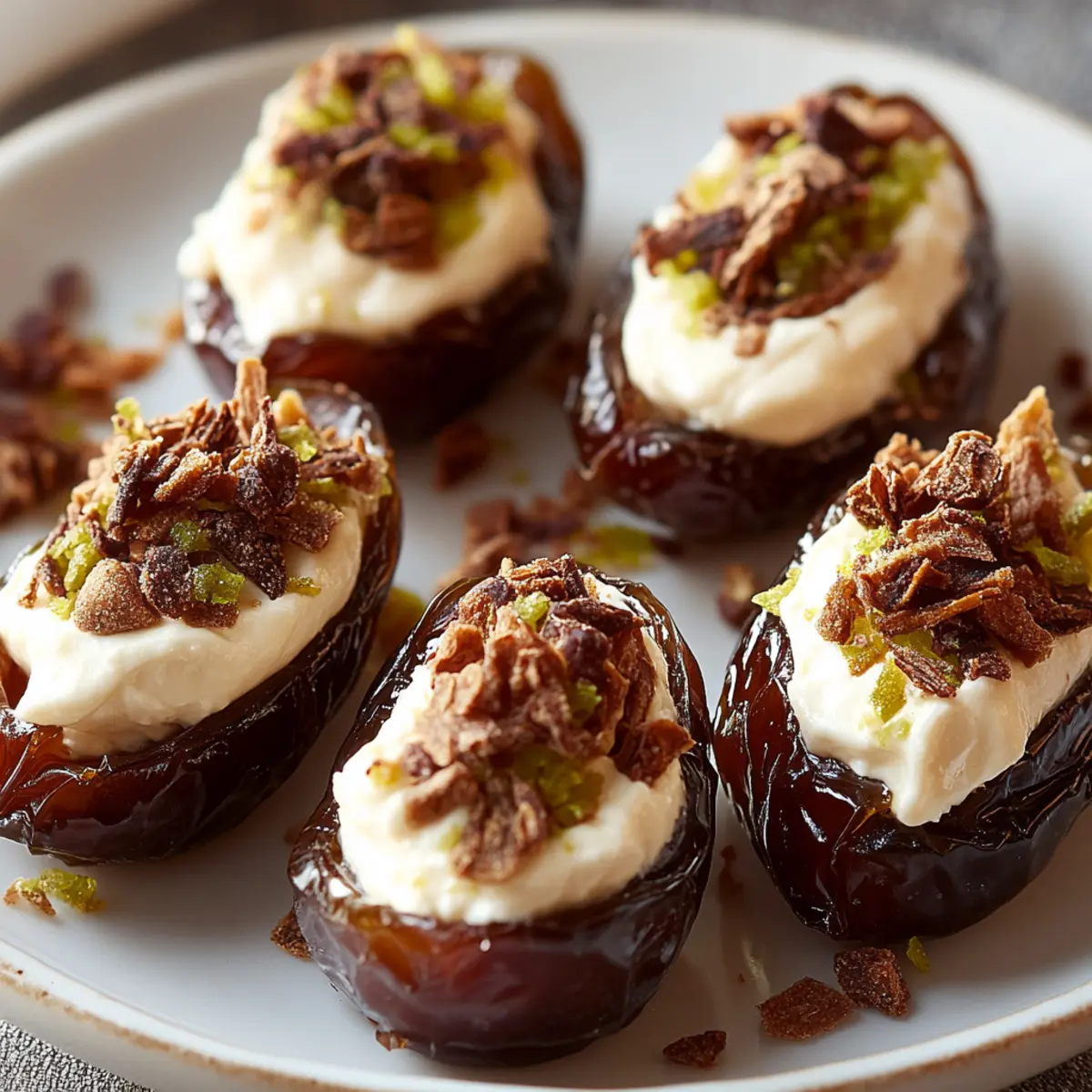 Vanilla Mascarpone Stuffed Dates