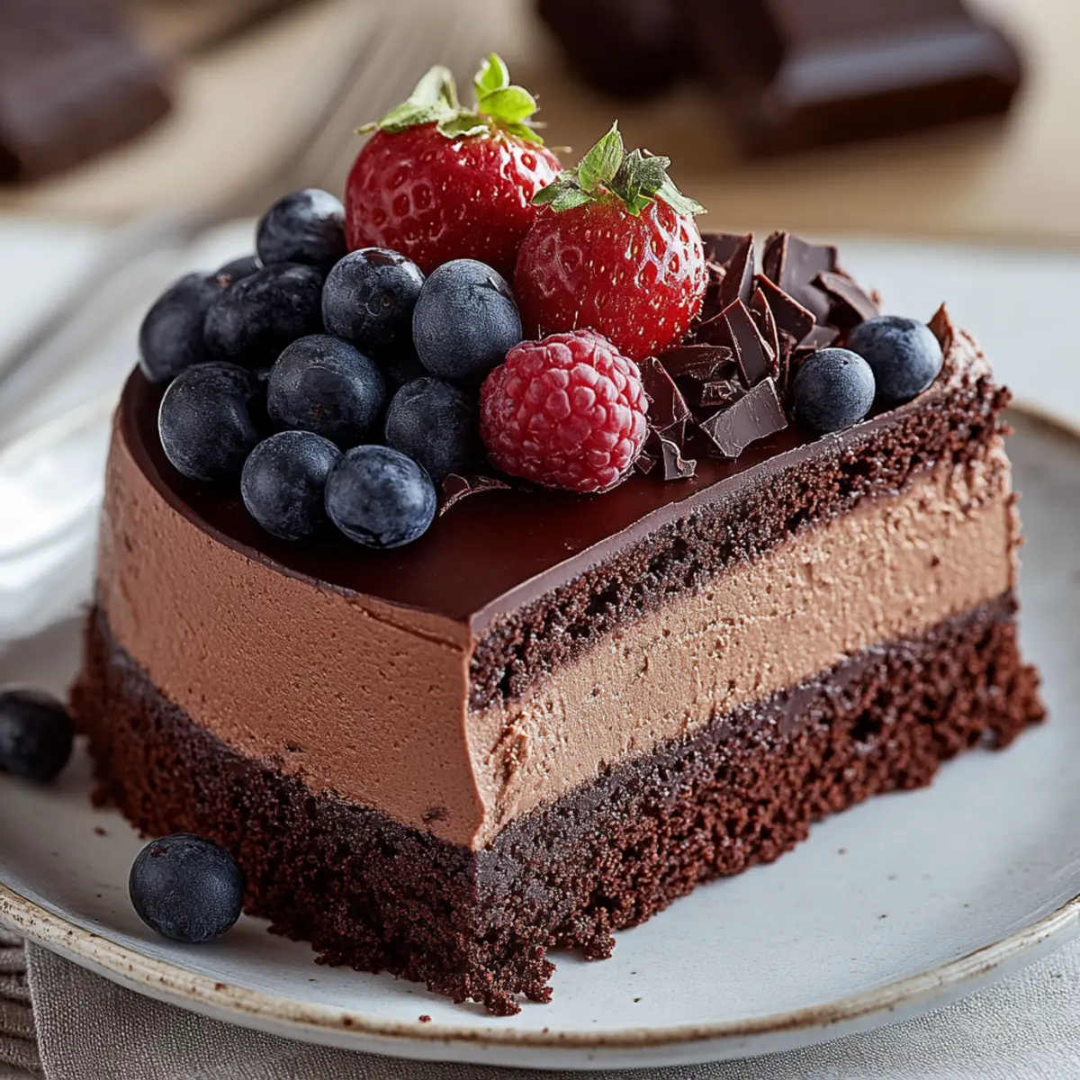 Dark Chocolate Mousse Cake