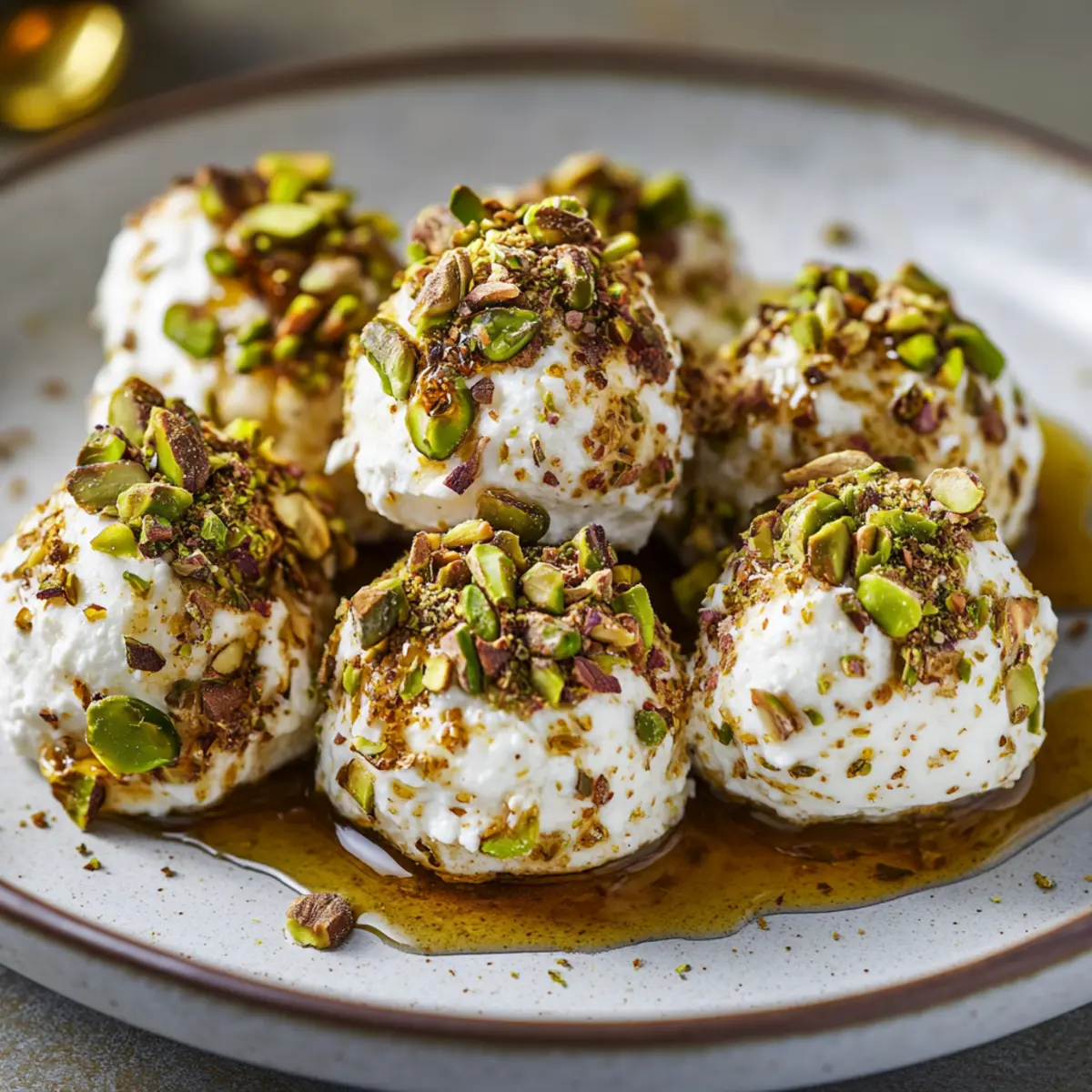 Ricotta Pistachio Honey Bites