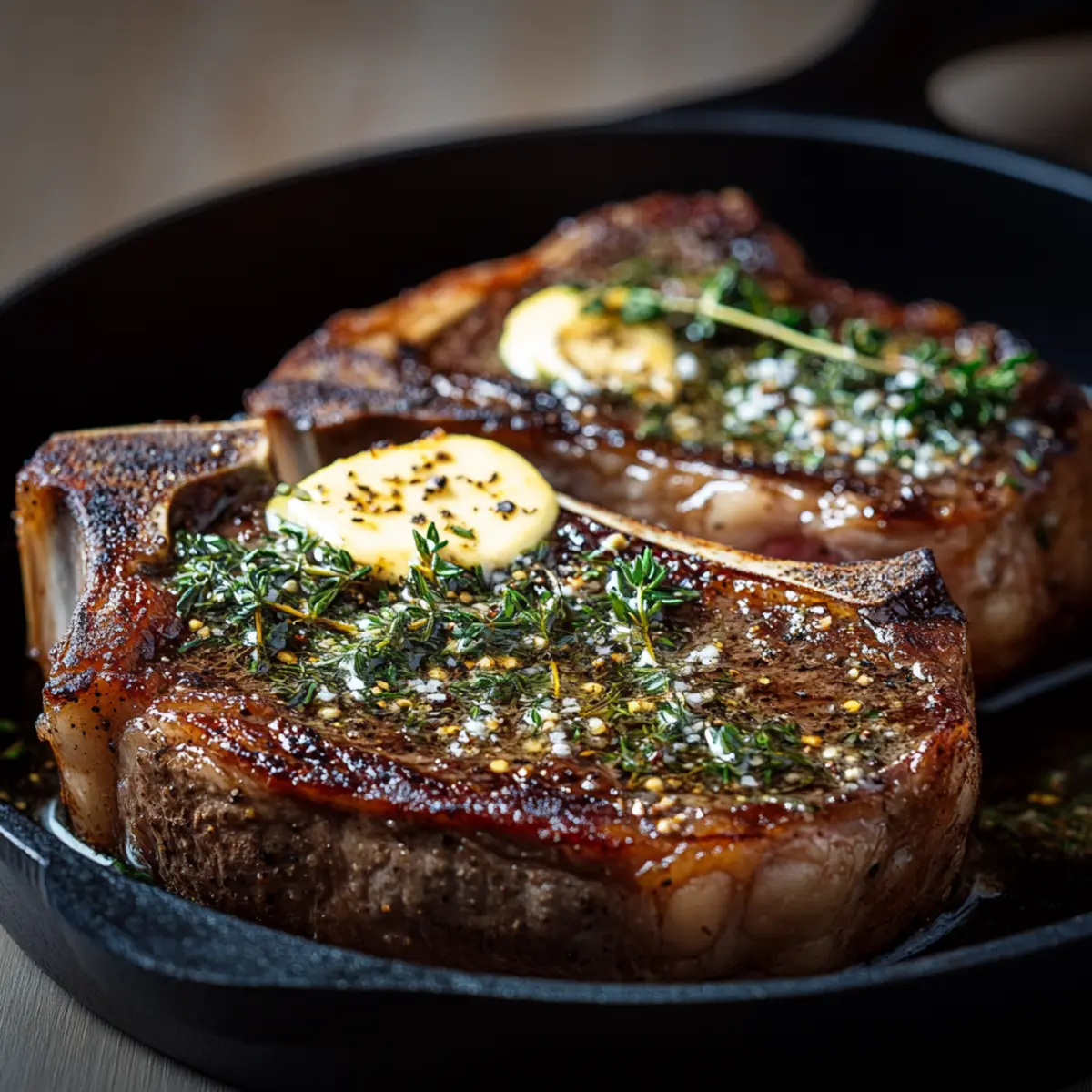Butter-Basted Steak with Thyme