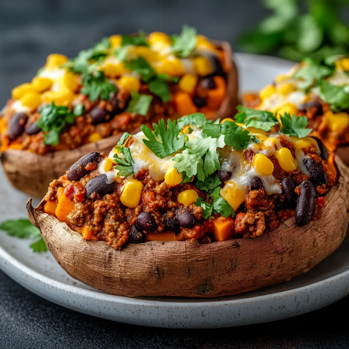 Stuffed Sweet Potatoes with Chili