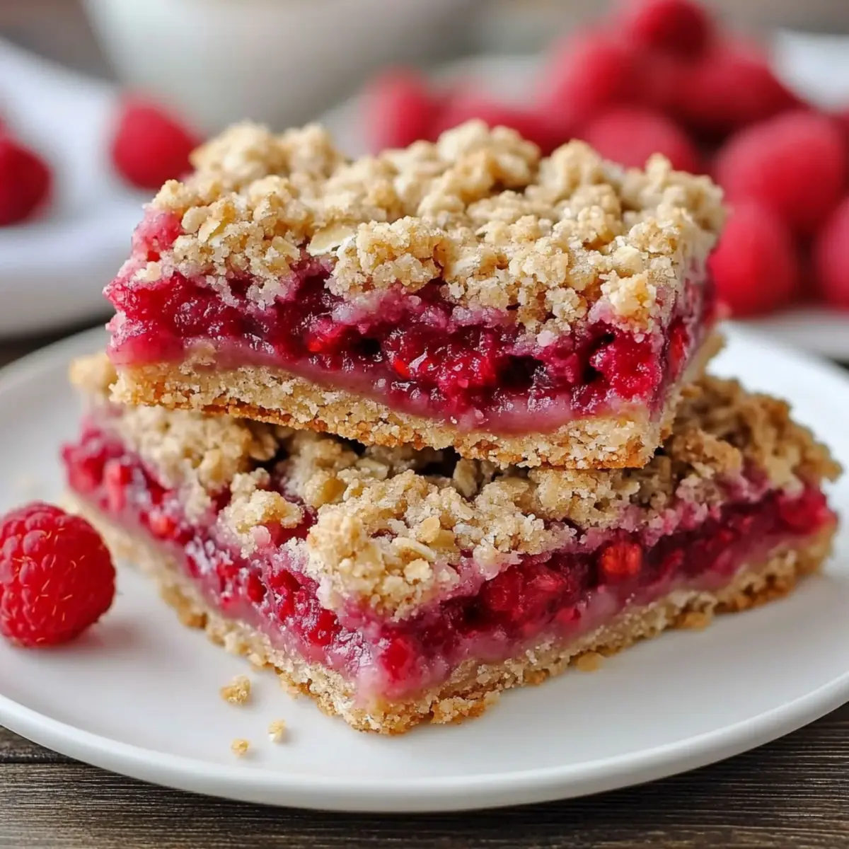 Raspberry Bars with Oatmeal Crumble Topping