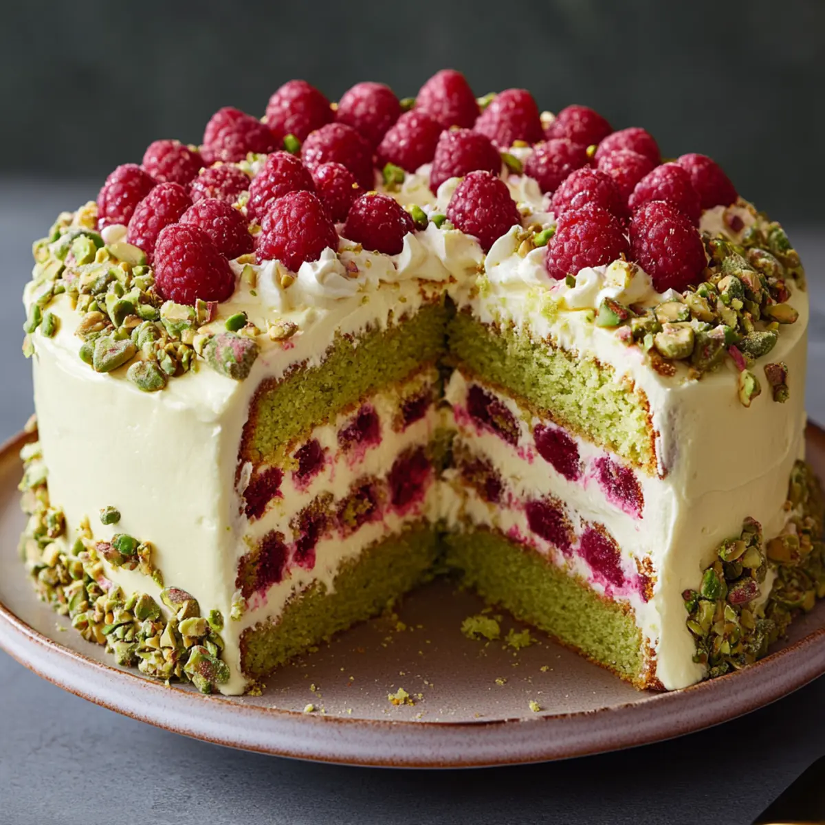 Pistachio Raspberry Cake
