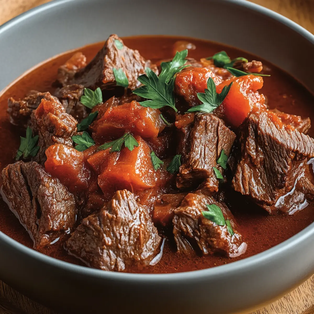 Slow-Cooked Beef in Tomato Gravy