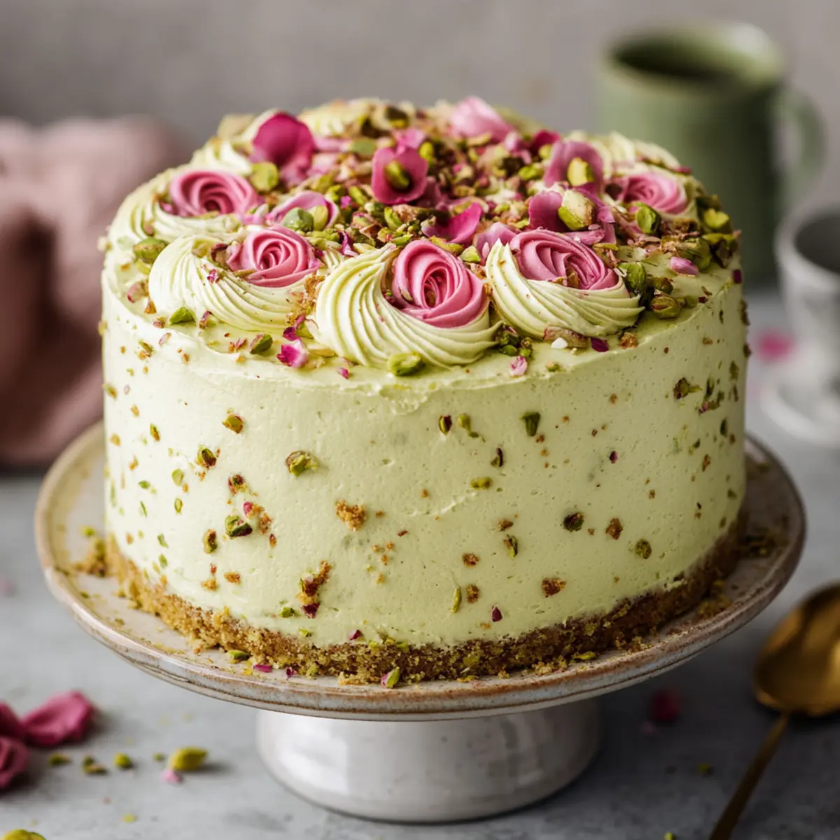 Pistachio Rose Cake