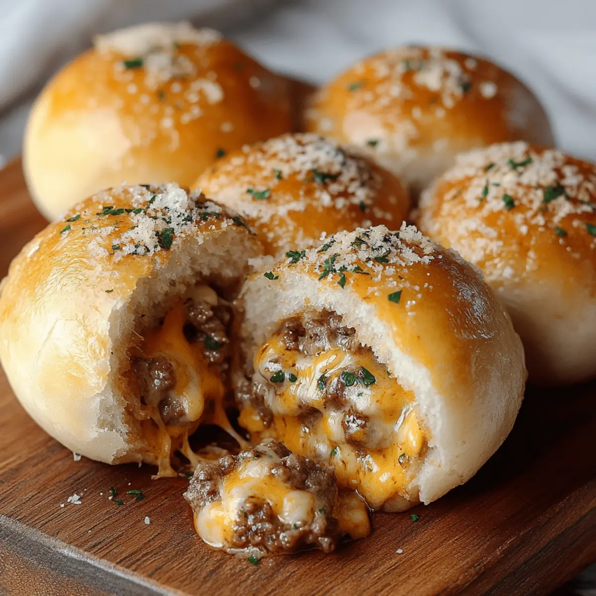 Garlic Parmesan Cheeseburger Bombs