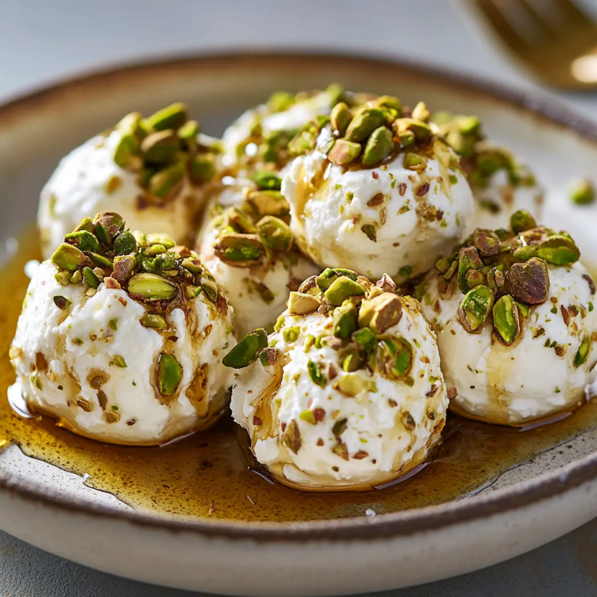 Ricotta Pistachio Honey Bites
