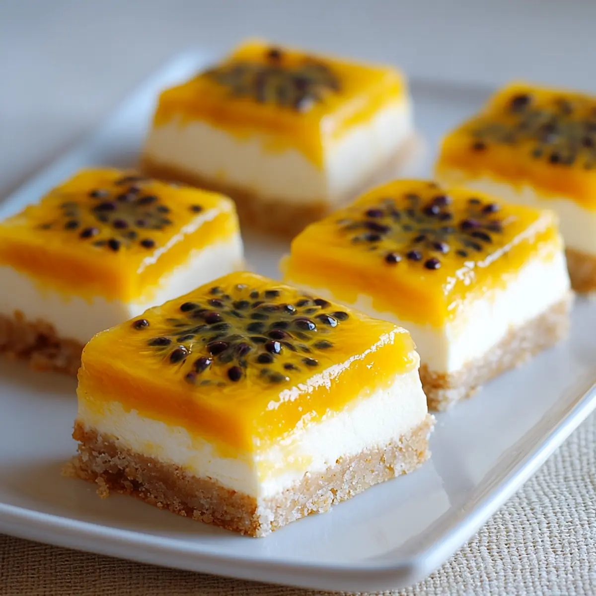 Mango Passionfruit Cheesecake Bars