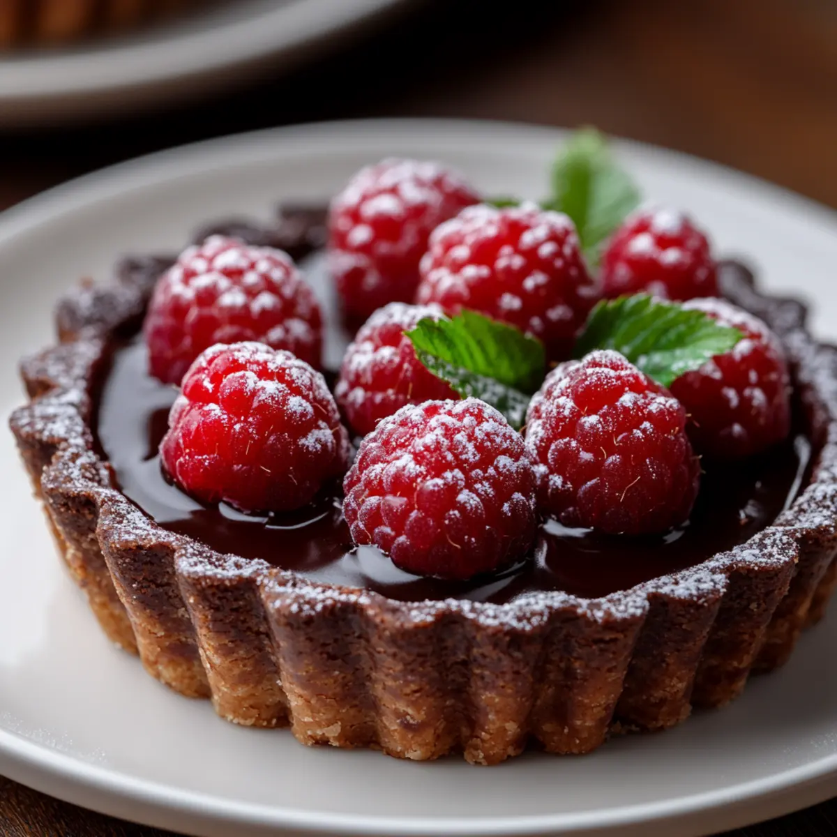 Dark Chocolate Raspberry Tart