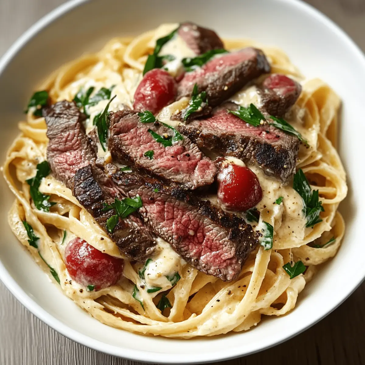 Steak and Boursin Pasta