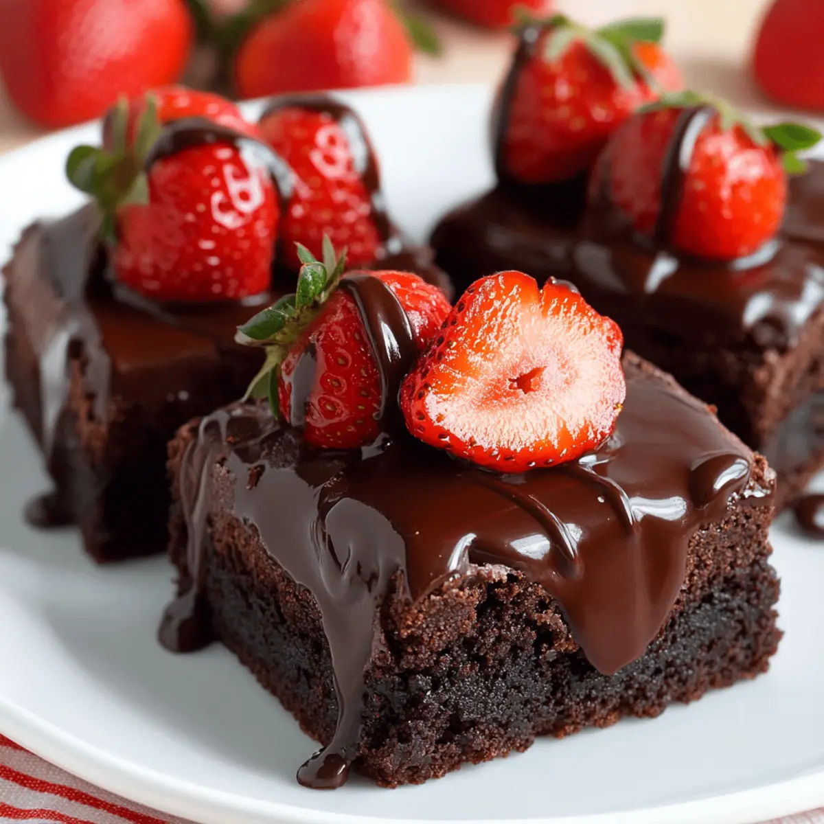 Chocolate Covered Strawberry Brownies