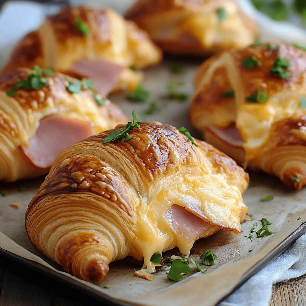 Baked Ham and Cheese Croissants