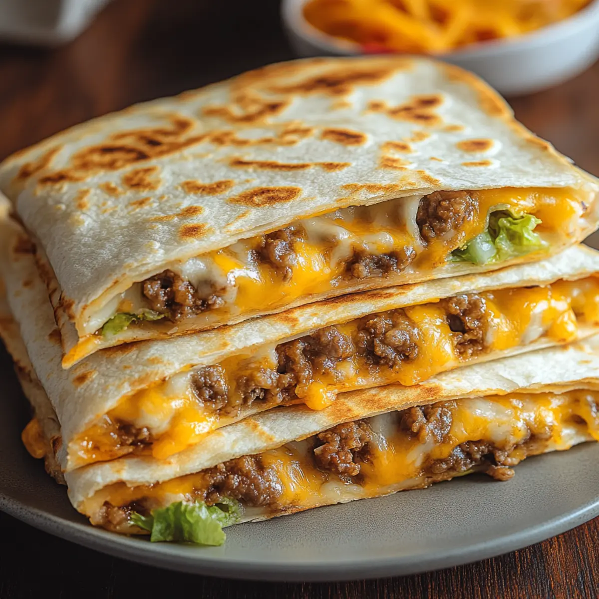 Smash Burger Quesadillas