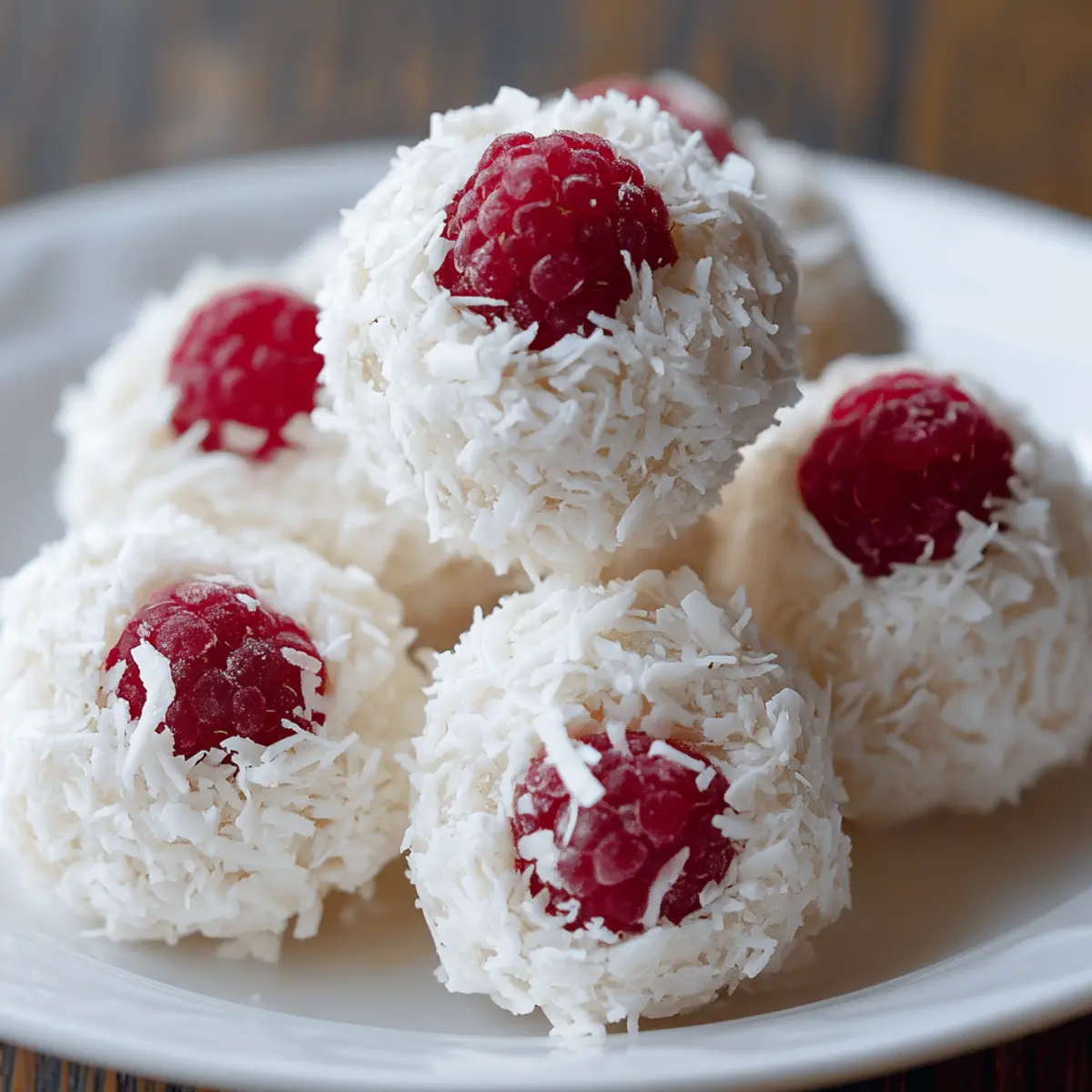 Raspberry Coconut Snowballs