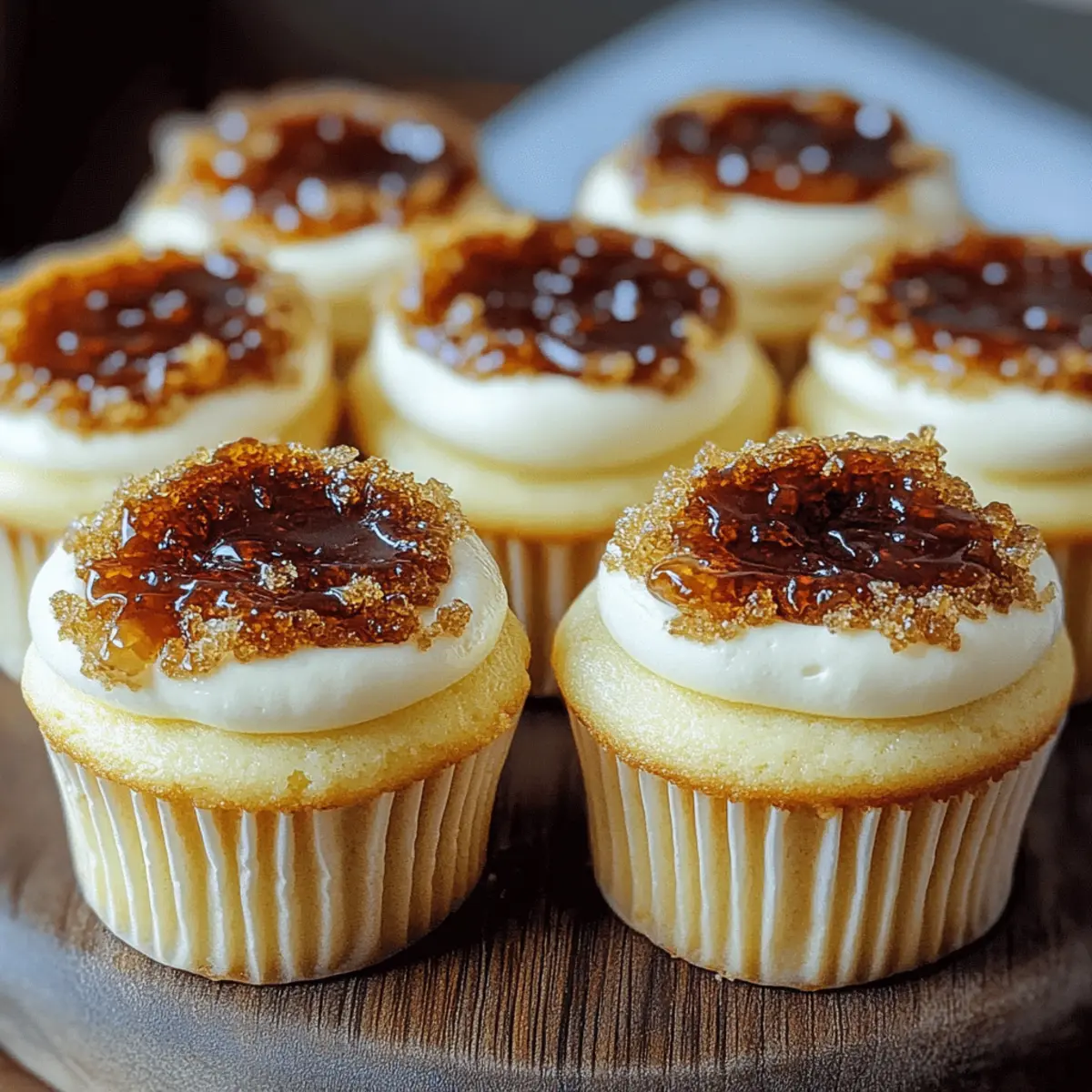 Vanilla Bean Crème Brûlée Cheesecake Cupcakes