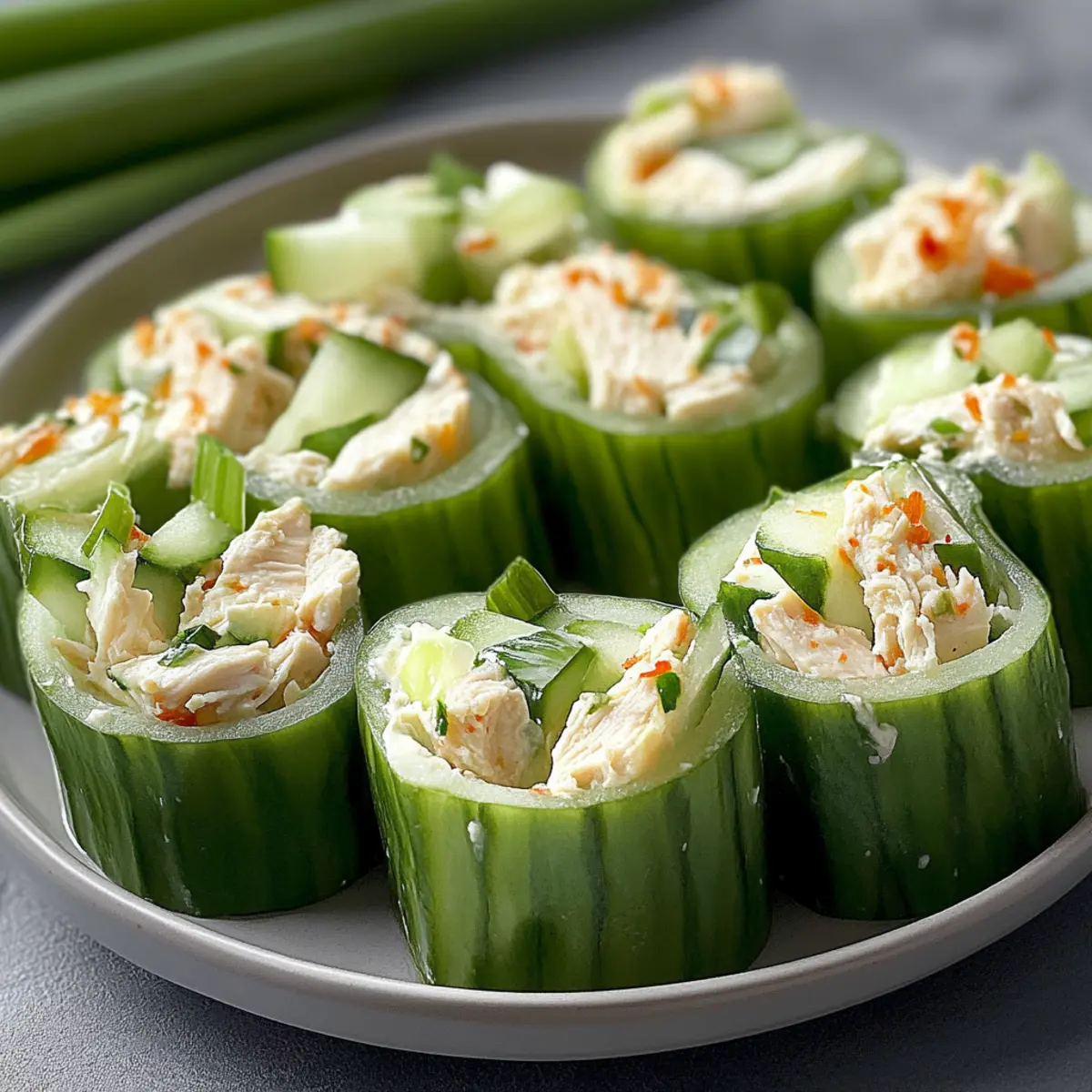 Crunchy Chicken Salad Cucumber Roll-Ups