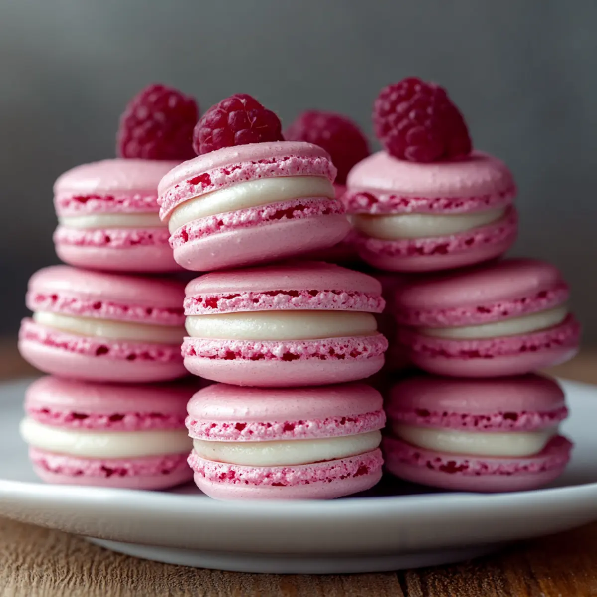 Raspberry Macaron Stack