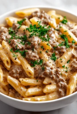 Creamy High Protein Beef Pasta