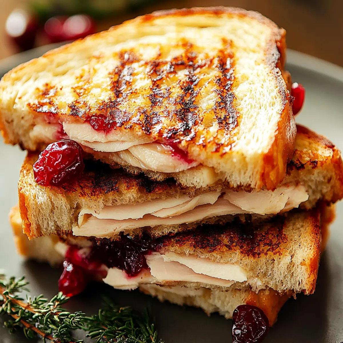 Turkey Cranberry Grilled Sandwiches
