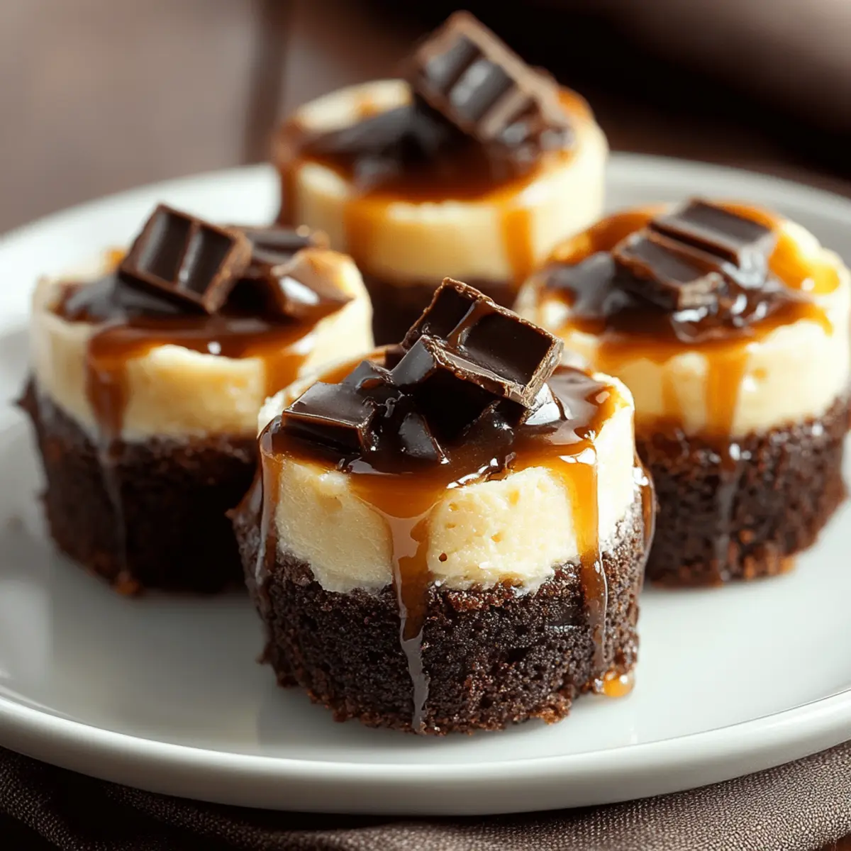 Caramel Brownie Cheesecake Bites