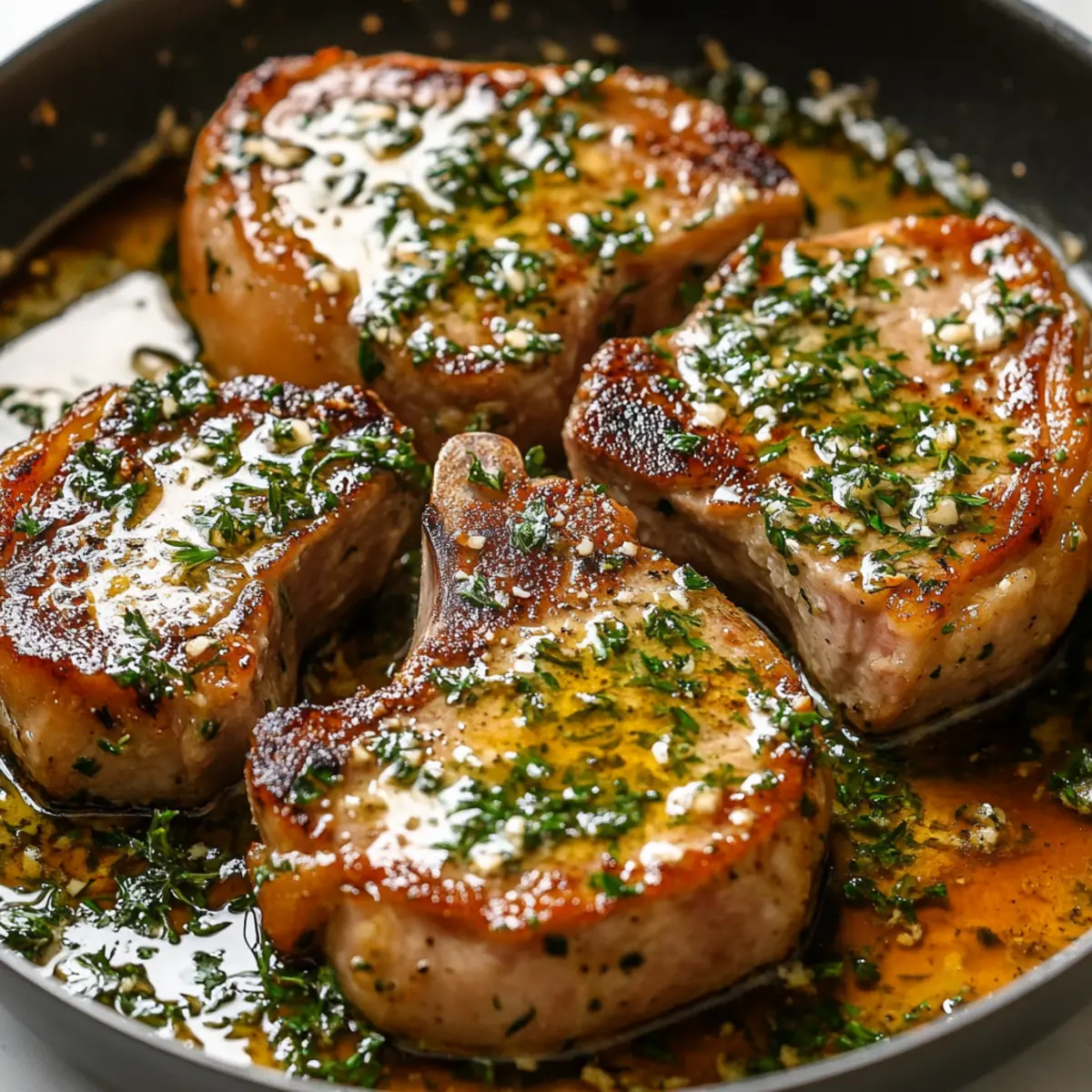 Garlic Butter Pan Seared Pork Chops