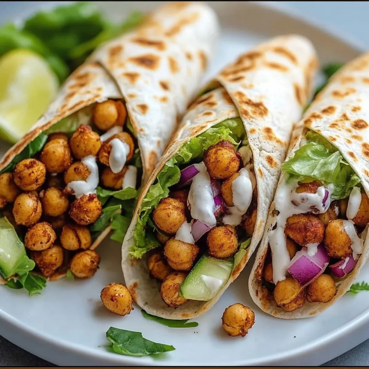 Crispy Chickpea Shawarma Wraps